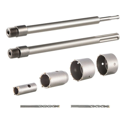 Concrete Hole Saw Kit, 1-2/11\", 1-3/5\", 2-9/16\", 3-5/32\", 3-15/16\" VEVOR