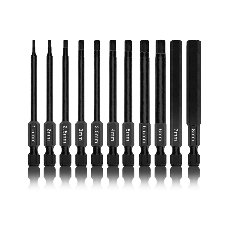 Magnetic Metric Hex Head Screwdriver Bit Set 11 PC Neiko