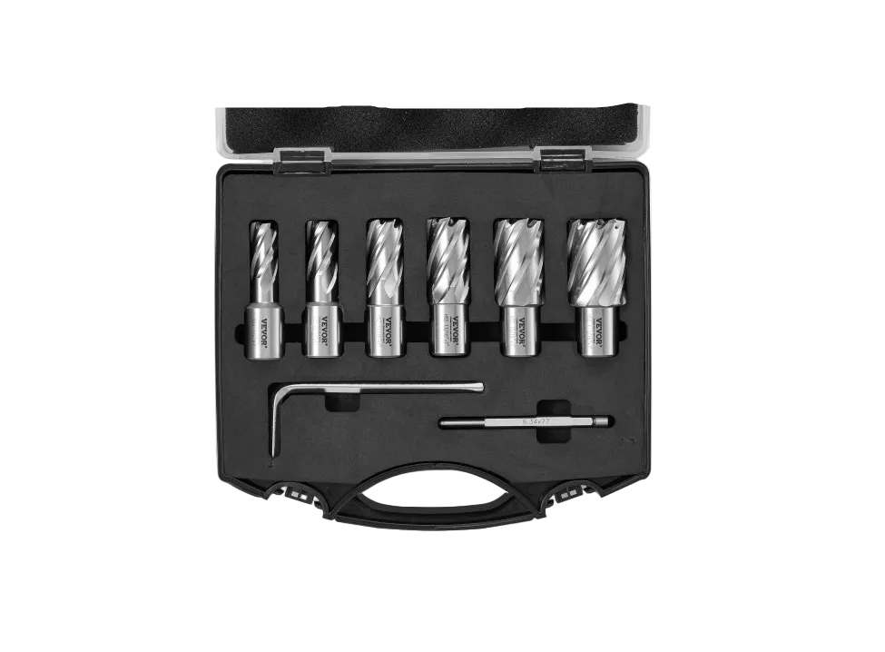 Annular Cutter Set, 6 pcs Weldon Shank Mag Drill Bits,Vevor