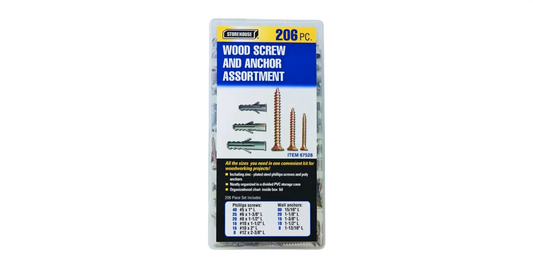 Anchors and Screws for Wood, 206-Piece