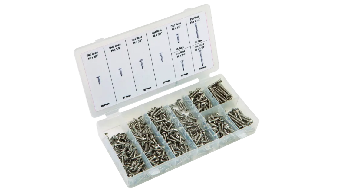 Stainless Steel Sheet Metal Screw Assortment, 320-Pc.