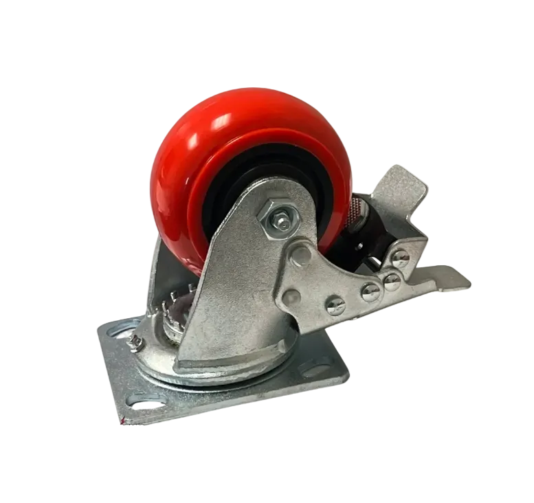 Caster Swivel Polyurethane 4" X 2" Heavy Duty W / Brakes ATE