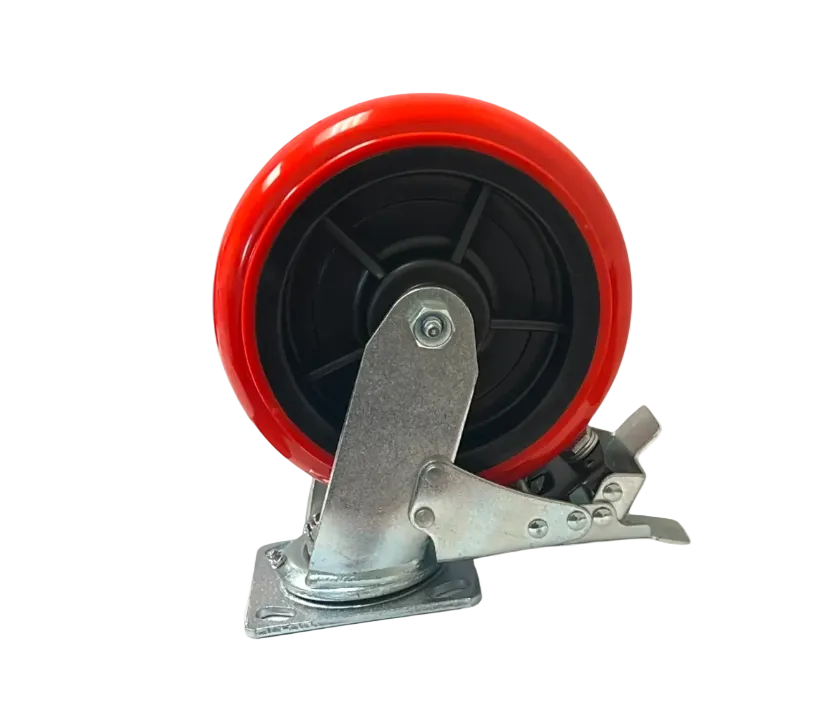 Caster Swivel Polyurethane 8" X 2" Heavy Duty W / Brakes ATE