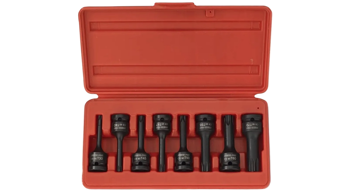 Torx Star Driver Bit Socket Set1/2” Drive 8 Piece