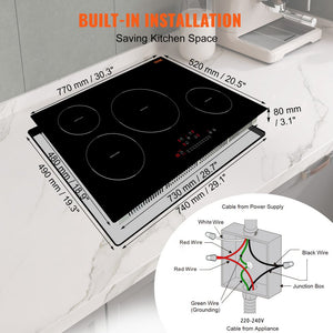 Tope Eléctrico 30" Inducción Vevor