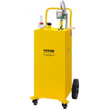 30 Gallon Fuel Caddy, Gas Storage Tank & 4 Wheels, with Manuel Transfer Pump, Gasoline Diesel Fuel Container for Cars VEVOR