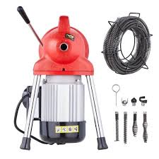 Drain Cleaner Machine 66FT x 5/8In 250W Sectional Snake Auger Manual Feed VEVOR