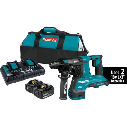 Rotary Hammer Kit (5.0Ah) 36V (18V X2) LXT® Brushless 1‑1/8" SDS‑PLUS AVT® Makita