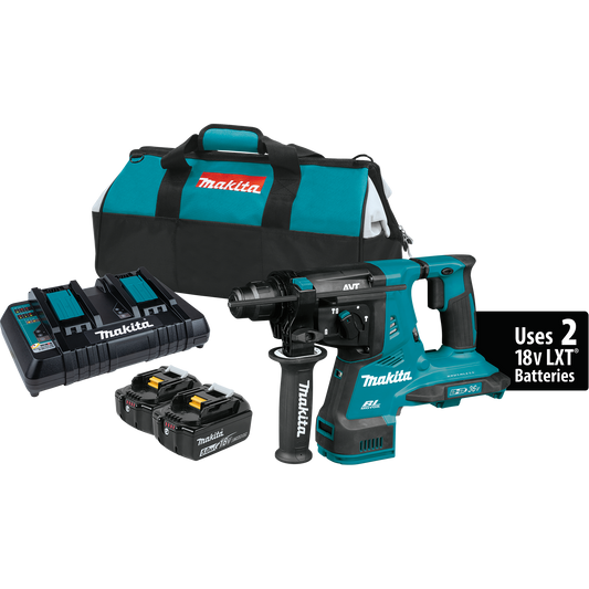 Rotary Hammer Kit (5.0Ah) 36V (18V X2) LXT® Brushless 1‑1/8" SDS‑PLUS AVT® Makita