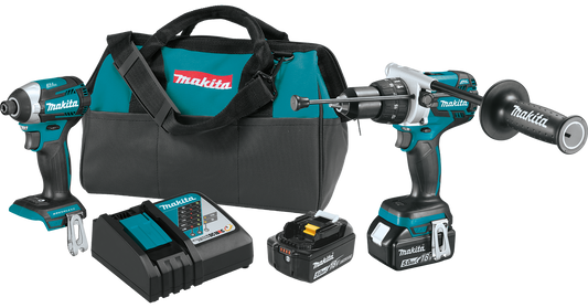 Hammer Drill 1/2" & Impact Driver 1/4" (5.0 AH) 18V LXT Makita