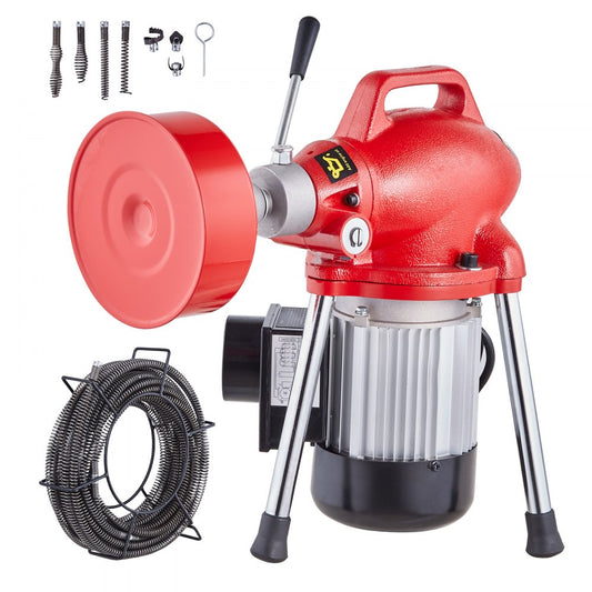 Drain Cleaner Machine 66FT x 5/8 Inch, 250W Electric VEVOR
