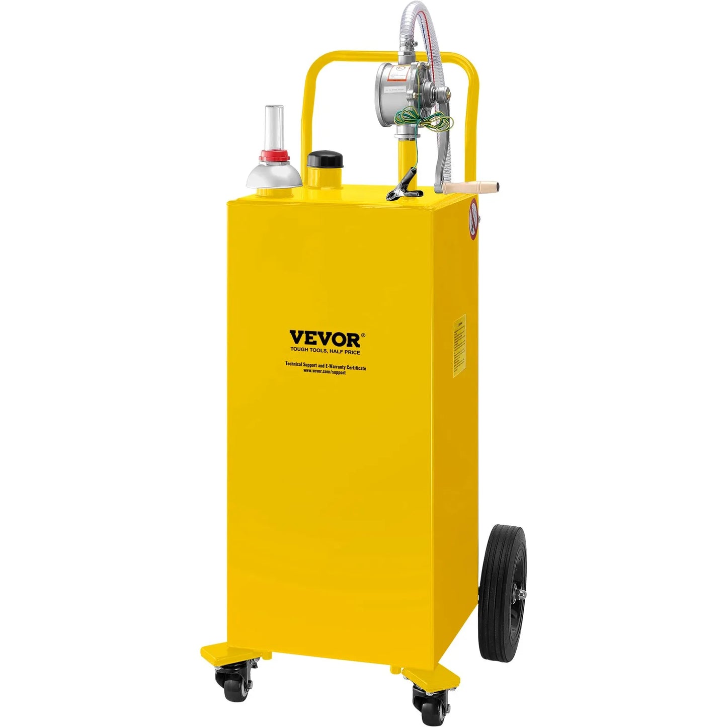 30 Gallon Fuel Caddy, Gas Storage Tank & 4 Wheels, with Manuel Transfer Pump, Gasoline Diesel Fuel Container for Cars VEVOR