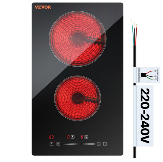 LT2V-38 / Tope Eléctrico 12" en ceramica 2 hornillas Vevor
