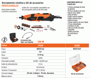 Rotary Tool 1/8” Profesional 150 W Truper