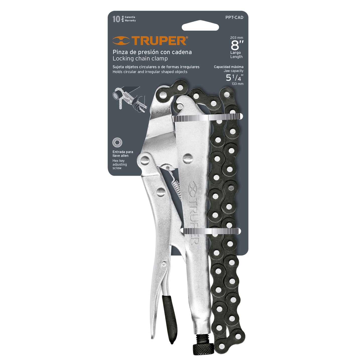 Alicate de presión de cadena 8” Truper