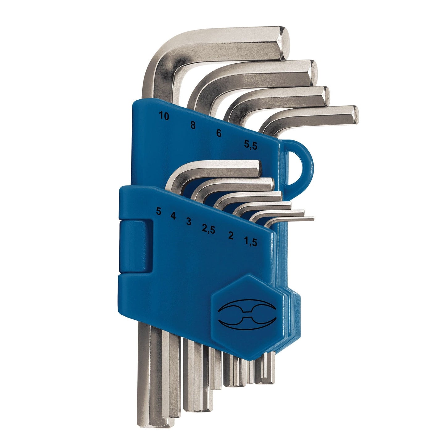 Set De Llaves Allen Cortas 10pc Metric Punta Hexagonal Con Organizador