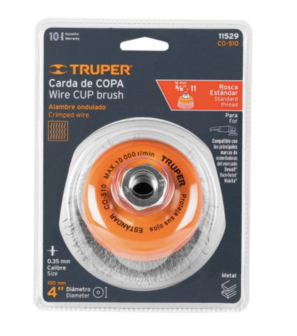 Cepillo de Copa, Alambre Fino Para Grinder 4"