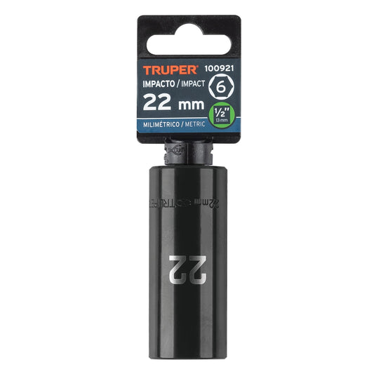 Copa Larga Dr 1/2" de Impacto 6 Punto de 22 mm