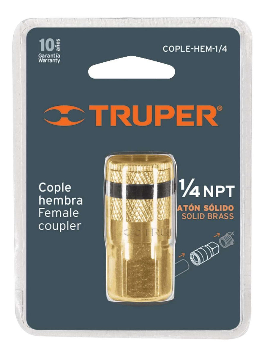 Cople de Bronce 1/4 NPT, Hembra