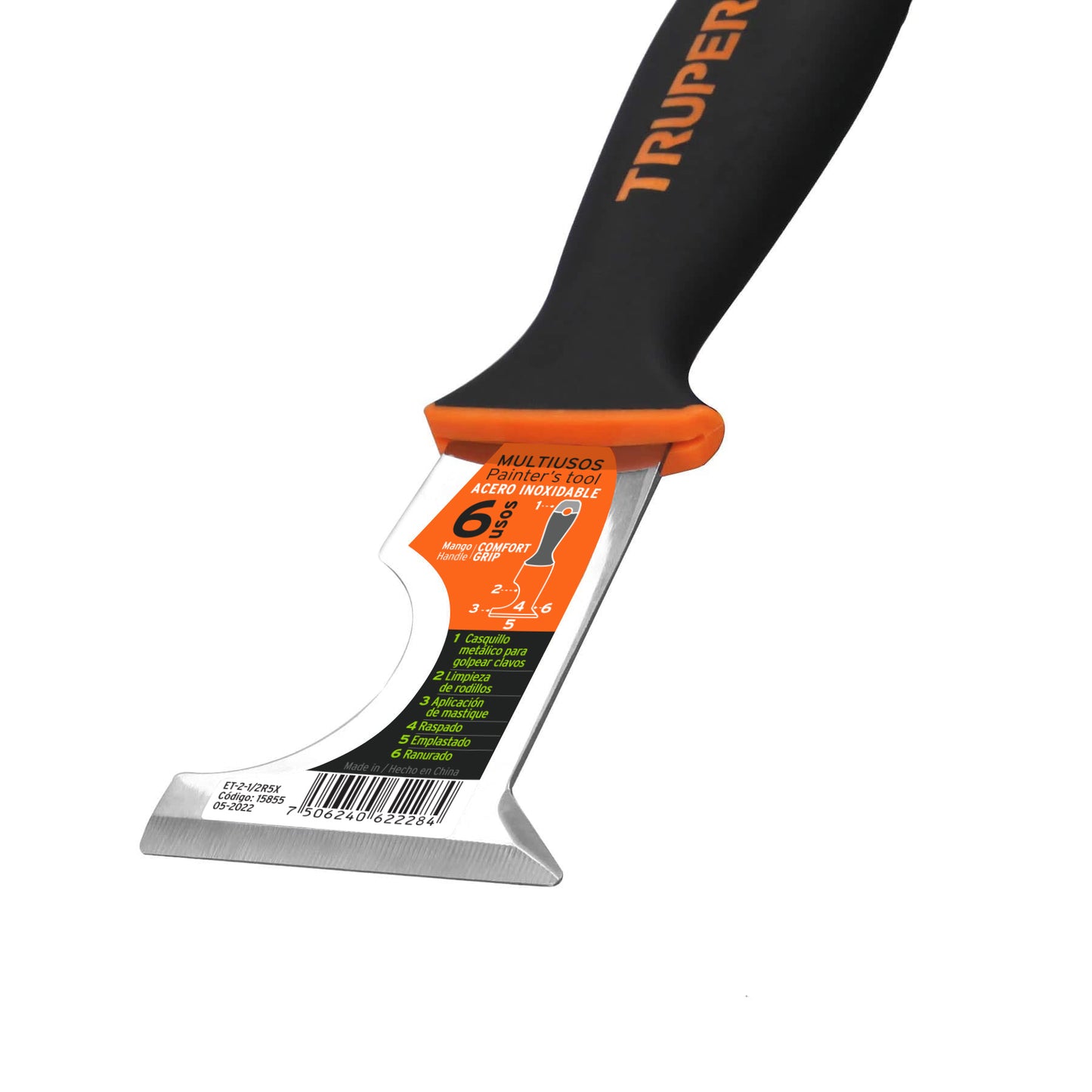 Espátula 2-1/2" De 5 Usos, Acero Inoxidable