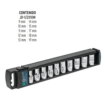 Set de 10 Copas Corta 1/2" Metrico