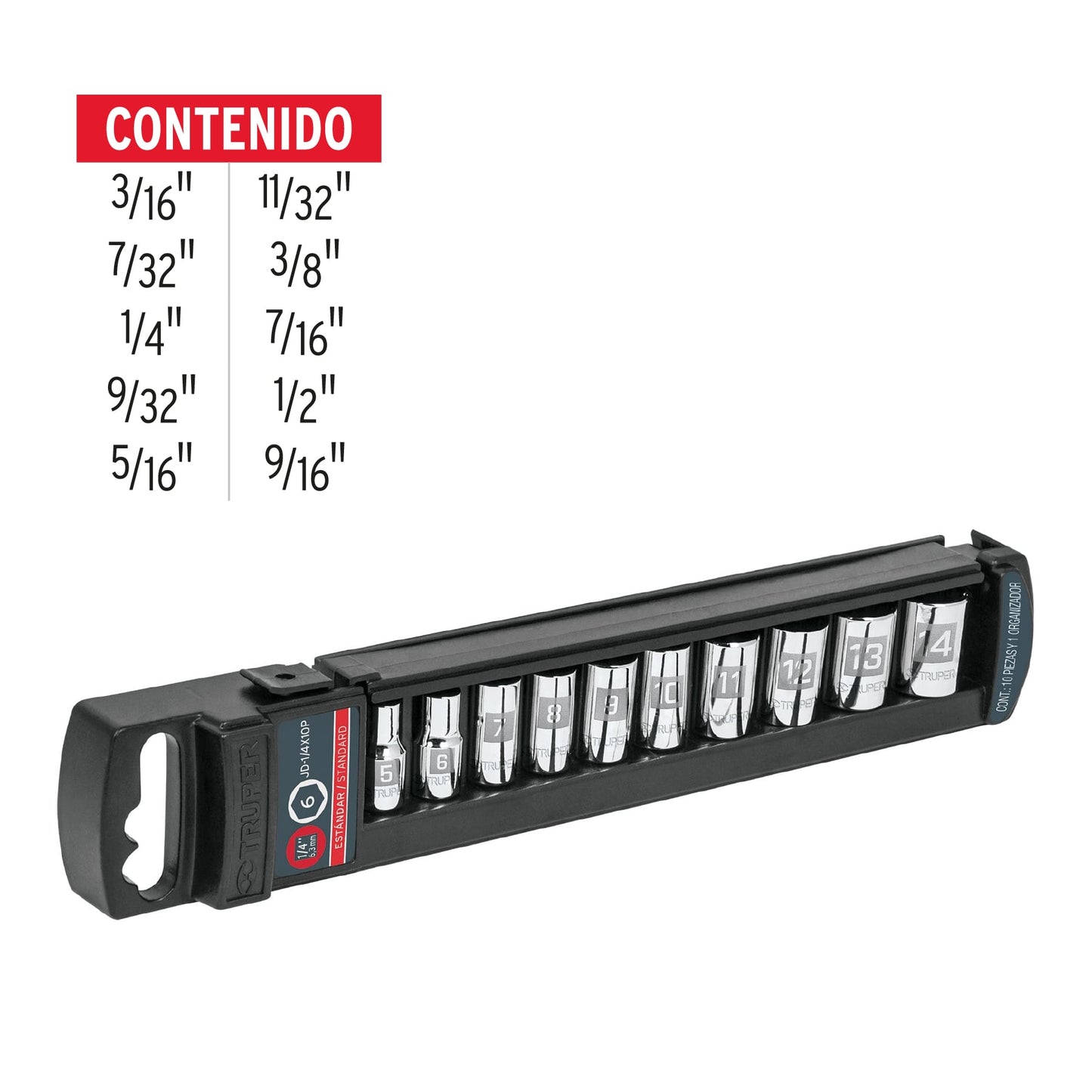 Set de 10 Copas Corta 1/4" SAE