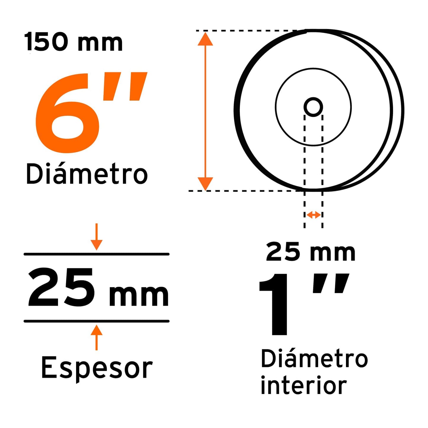 Piedra Para Esmeril 6 X 1" Grip 60