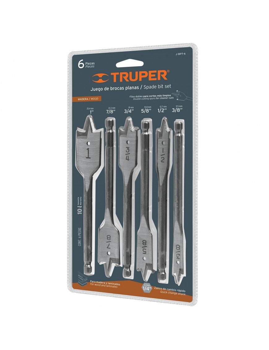 Juegos De 6 Brocas Planas