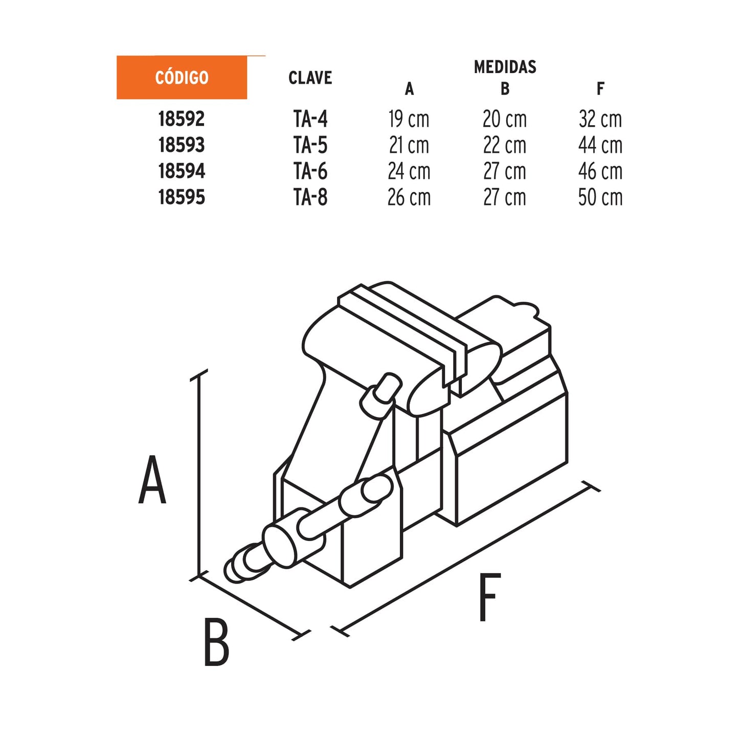 Prensa de mesa 8" Truper