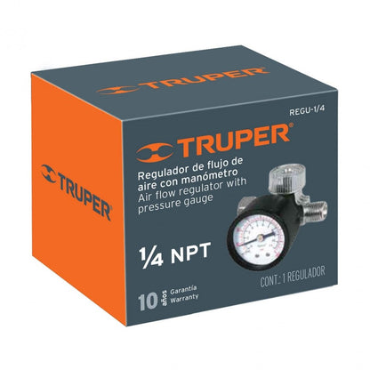 Regulador de Aire Con Manómetro, 1/4 NPT